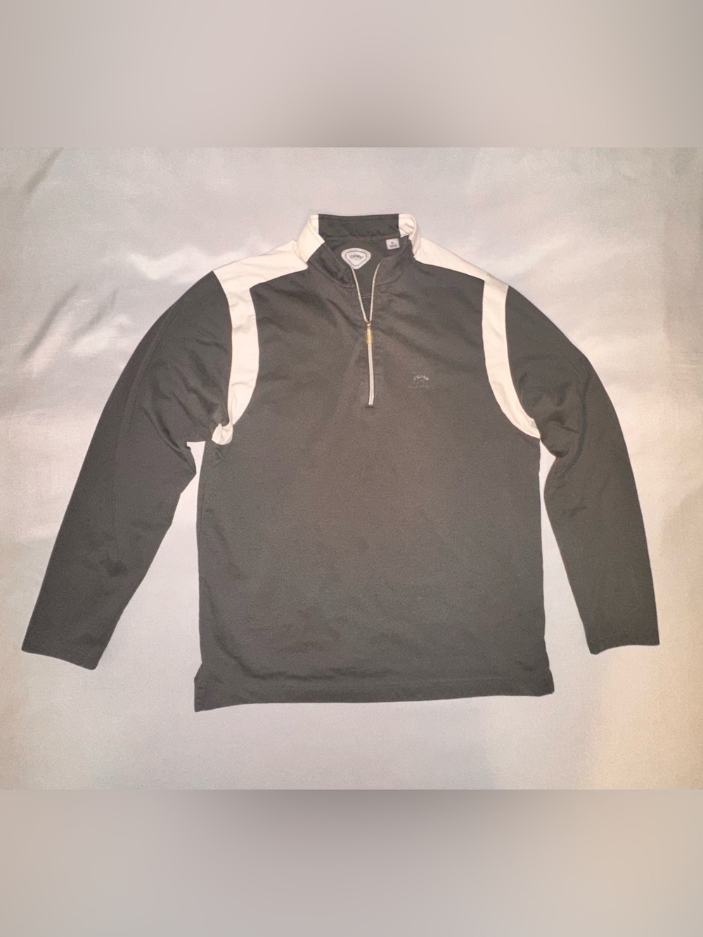 Callaway Gray Quarter-Zip Sweater Pullover with White Accents